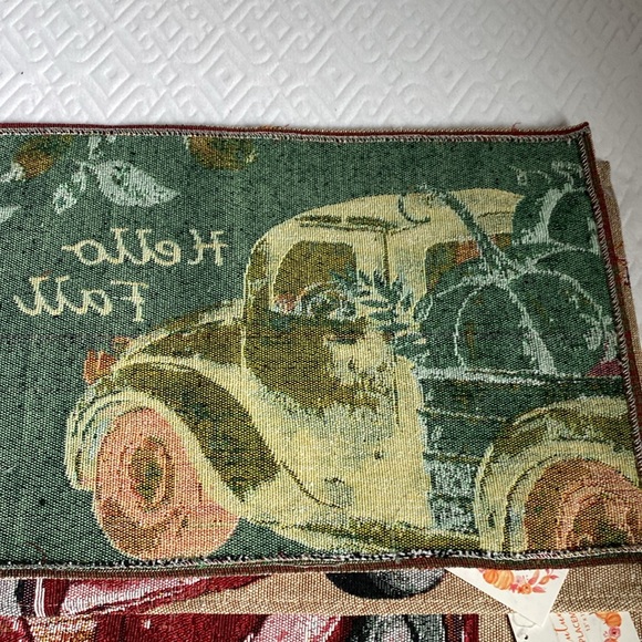 NWT set of 4 Autumn placemats. 13”x18”. Beautiful red truck pattern! - Picture 3 of 3